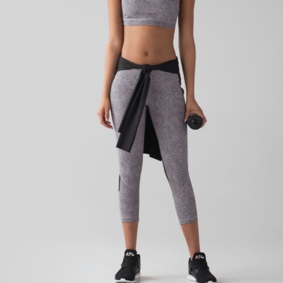 Lululemon Pace Rival Crop Leggings (22") Sea Spray Alpine White Dark Chrome/ Blk - Picture 5 of 16